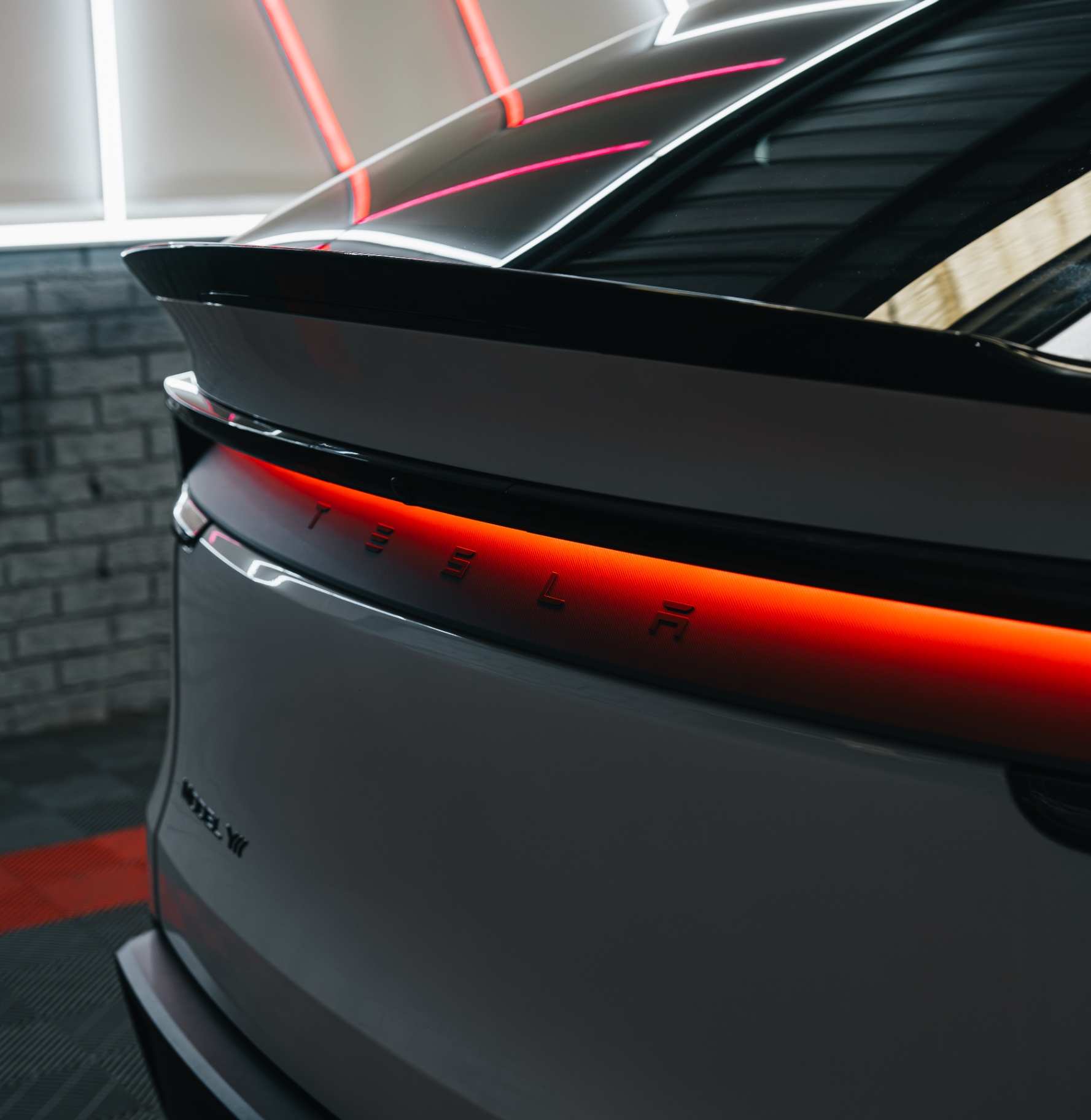 Tesla Model Y rear spoiler detail