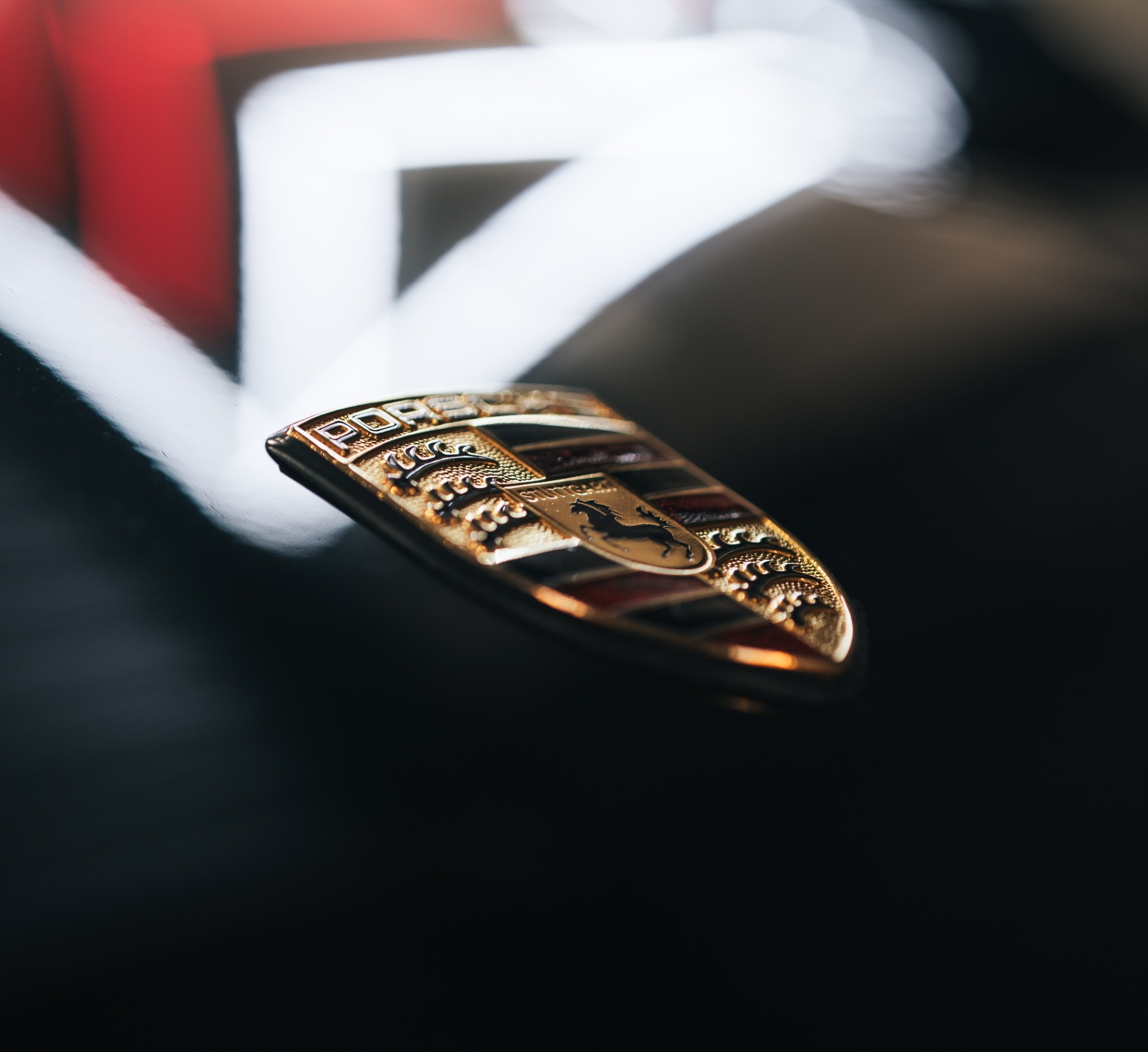Porsche crest close-up